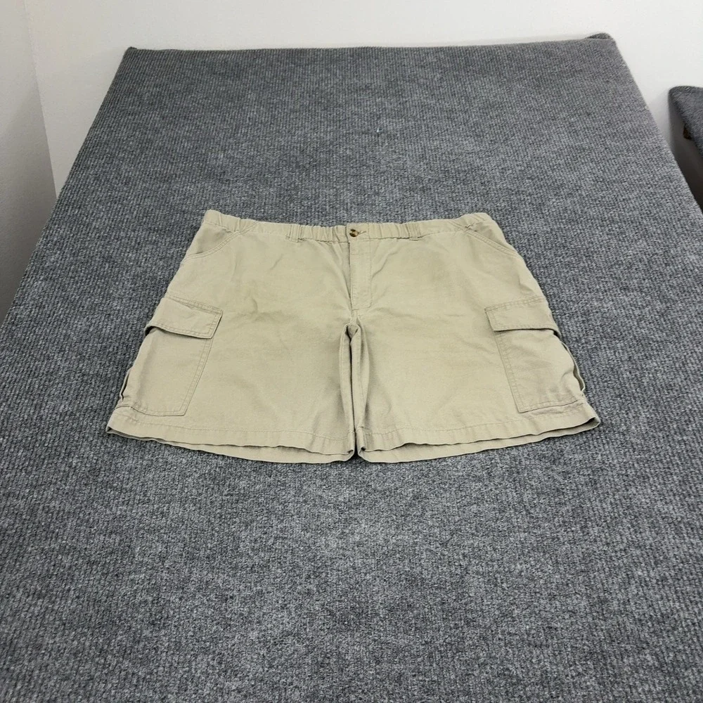 Scandia Woods Cargo Shorts Mens 38 Tan Cotton Elastic Waist Outdoor Gorpcore